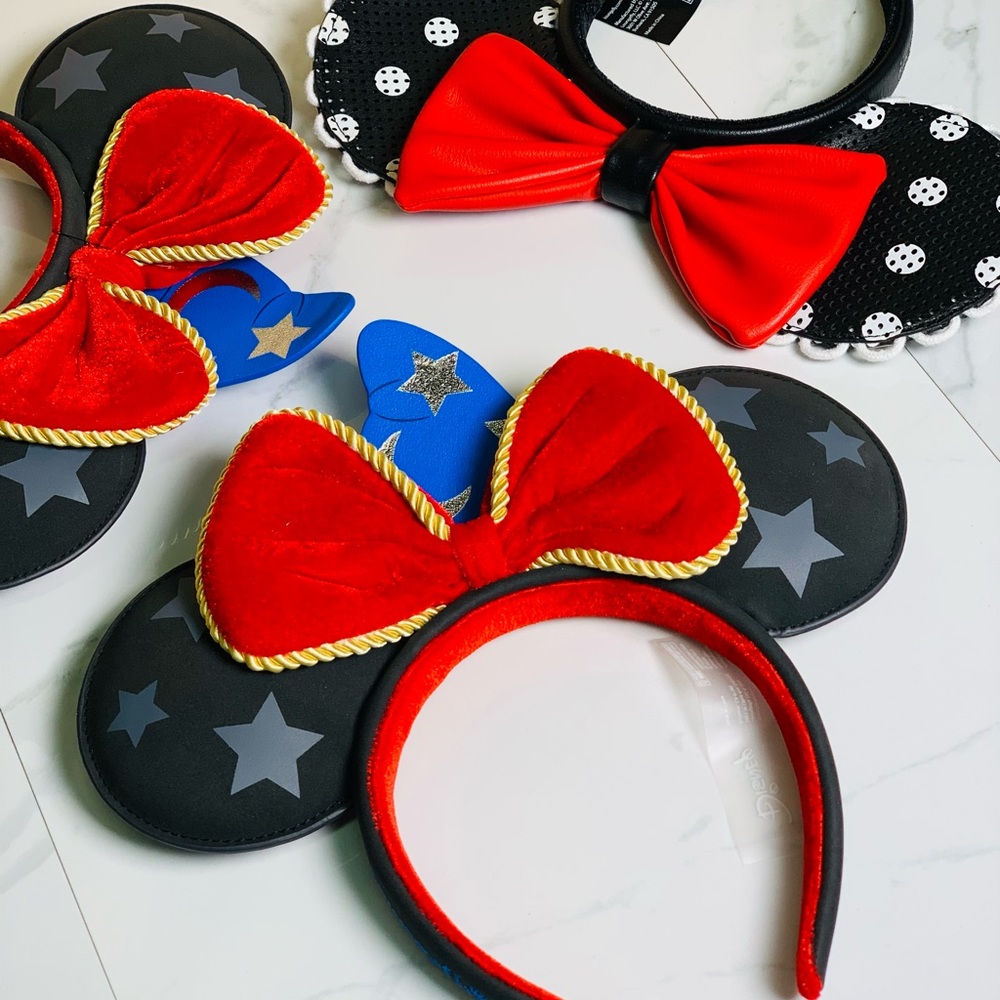 Loungefly Fantasia Disney Minnie Red and Black Minnie Mouse Ears Headbands